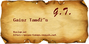 Gaisz Tamás névjegykártya